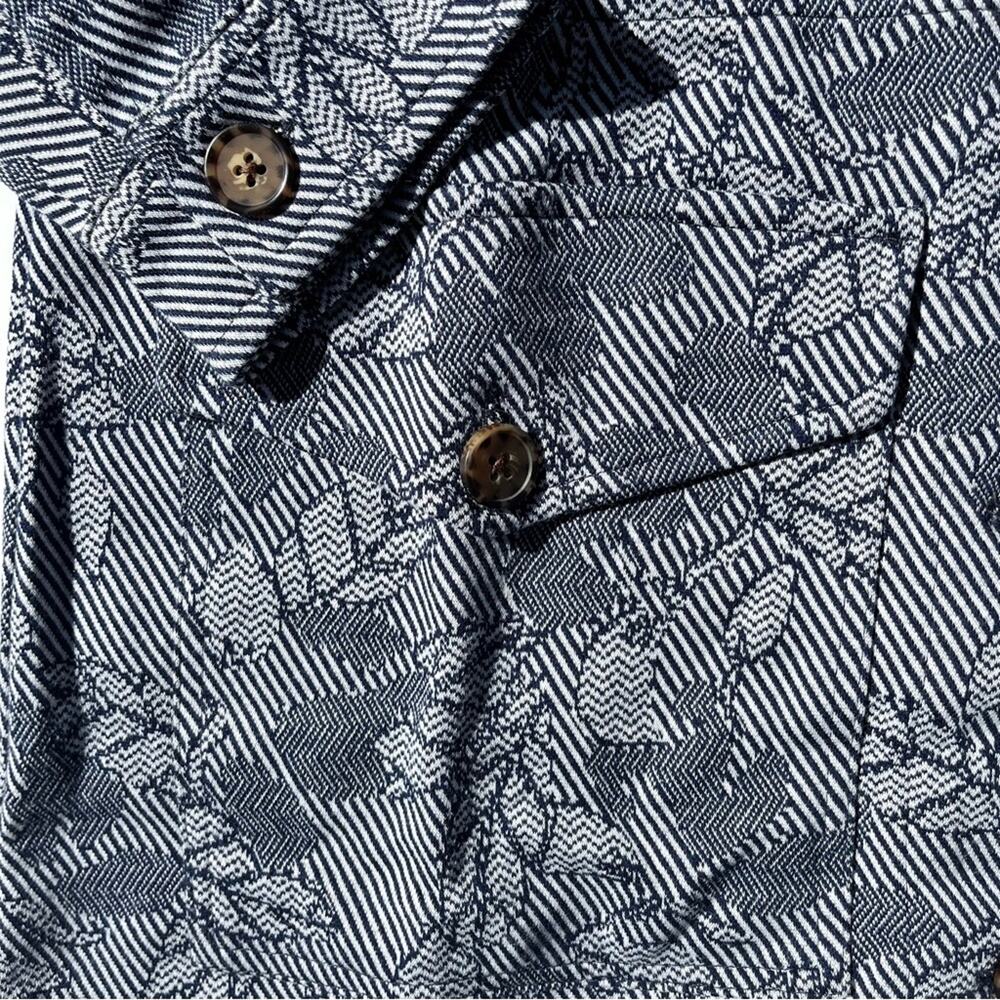 Lands’ End Blue Patterned Knit Shacket Lightweigh… - image 4